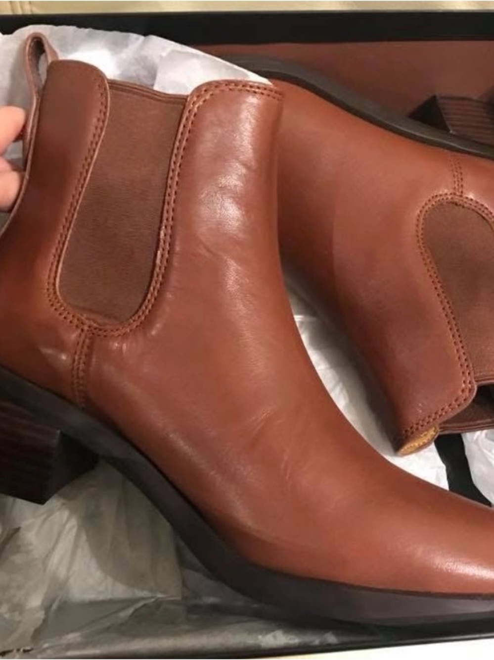 Coach Women's Leather Chelsea Boot in Cognac